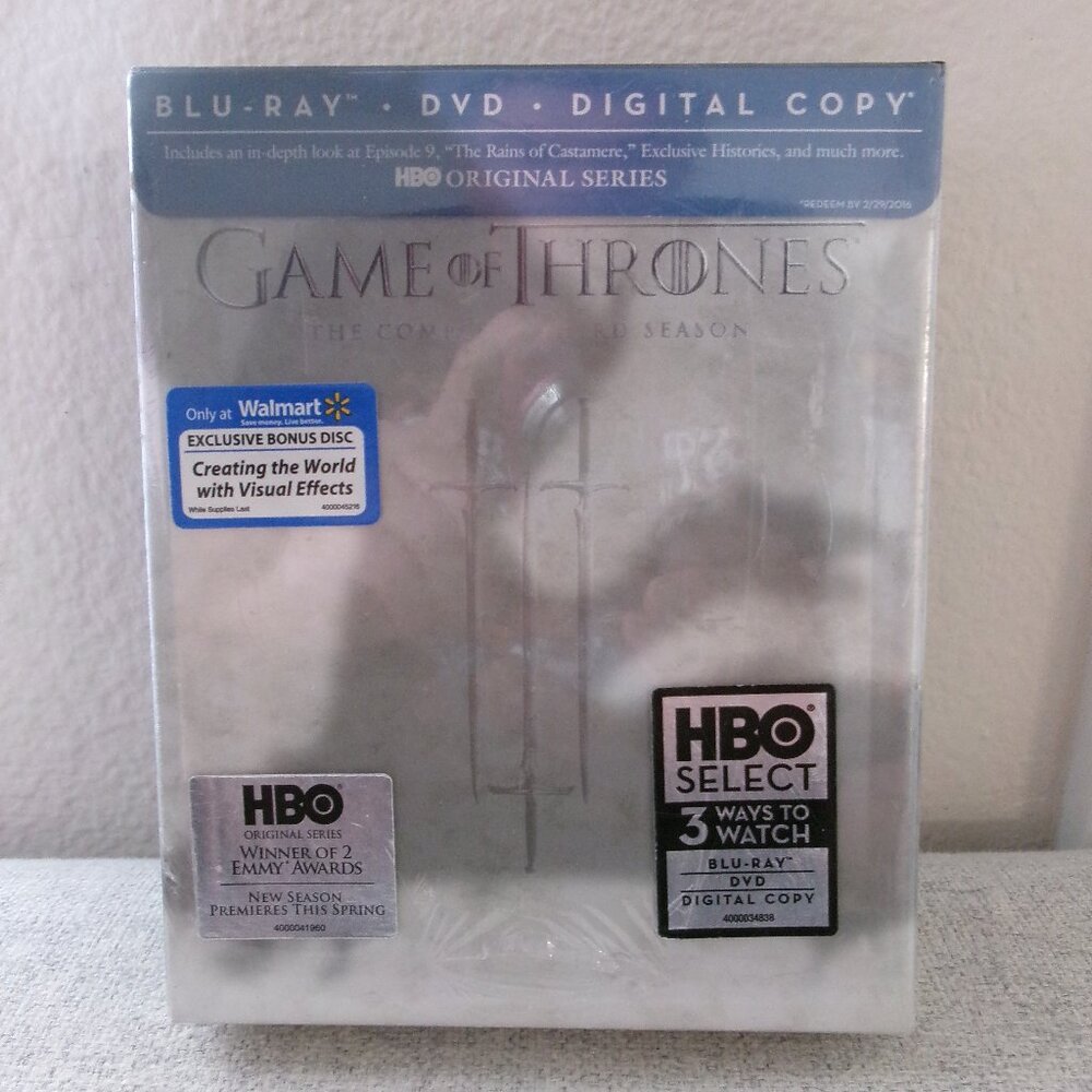 Game of Thrones Complete Season 3 on Blu-Ray and Digital DVD - New, Unopened